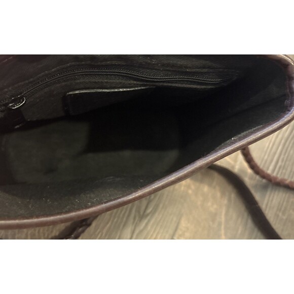 BRIGHTON Bucket Tote Shoulder Bag Purse Brown Leather w/Embossed Crocodile VTG - Picture 6 of 7